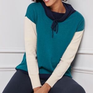 T by‎ Talbots Cowl Neck ColorBlock Sweater Size X-Large